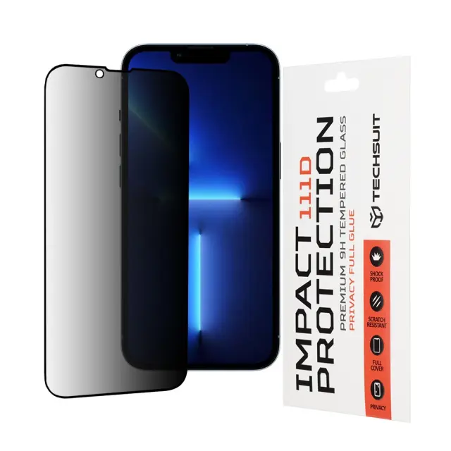 Privacy Tempered Glass για iPhone 13 Pro Max/14 Plus- Φιμέ Μαύρο