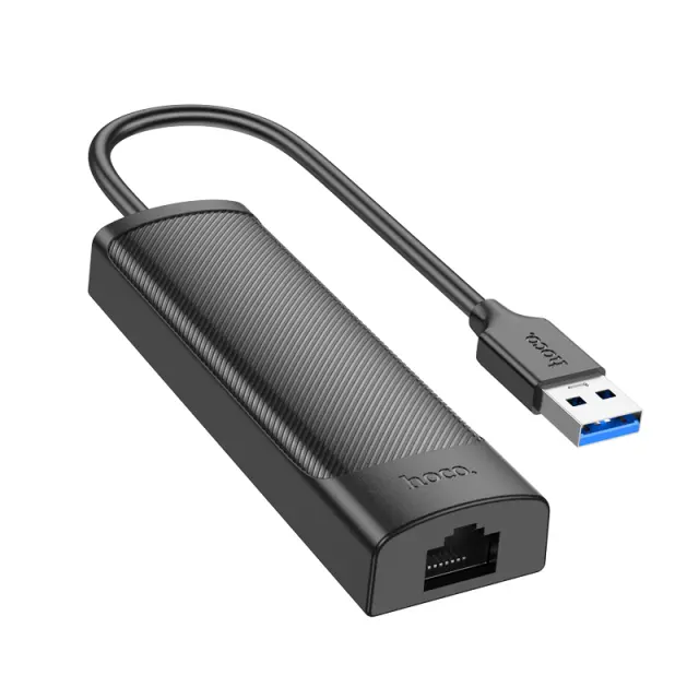 USB Hub Hoco HB42 USB σε 3 x USB 3.0 και RJ45 με Λειτουργία Μεταφοράς Δεδομένων 1000Mbps 0.2m Μαύρο 3
