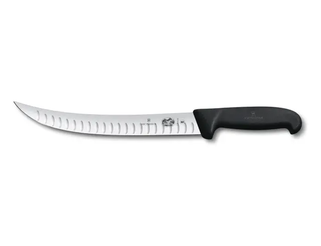 Μαχαίρι Σφαγής Victorinox Fibrox με καμπύλη, στενή λεπίδα, αυλακώσεις και μήκος 25cm - Black5.7223.25 2