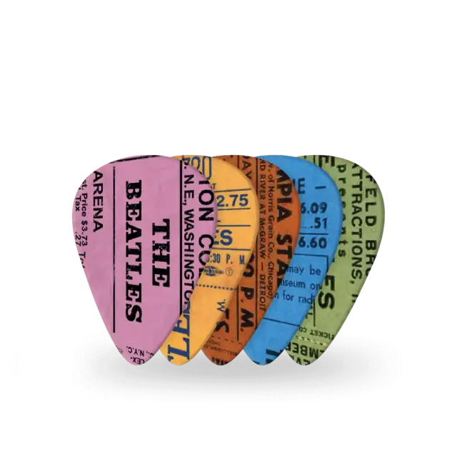 D'Addario 1CWH4-10B11 The Beatles 1964 Tour Ticket Stubs Πένες Medium (Συσκευασία 10 τμχ)