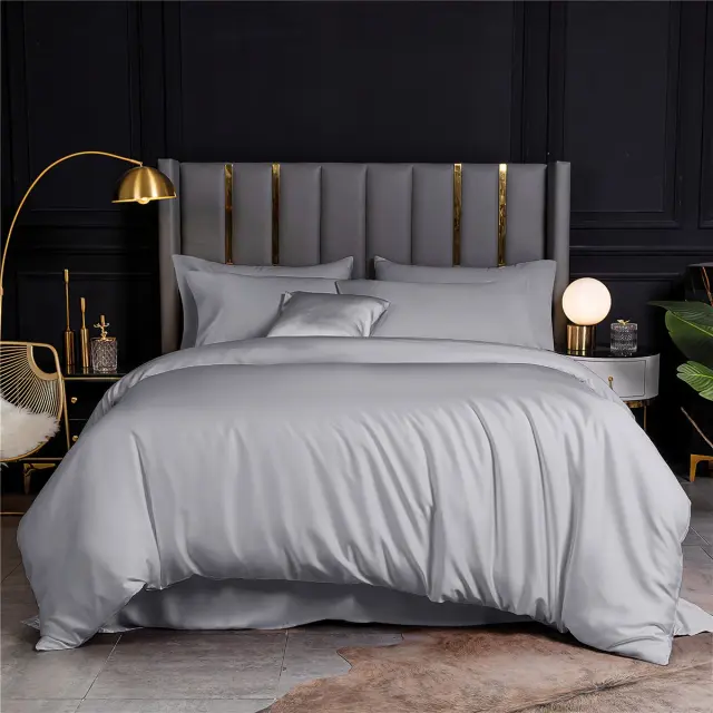 Beauty Home Σετ παπλωματοθήκη υπέρδιπλη Bamboo 300tc Art 12051 Silver Fantasy 240x260 Γκρι