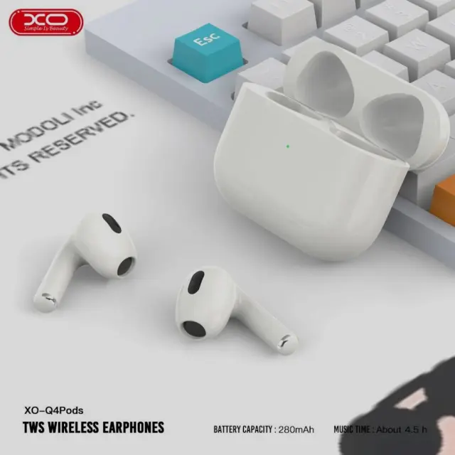 XO Q4 Pods Bluetooth headset (4ης Γενιάς με Αισθητήρα Αυτιού Και Λειτουργία Ασύρματης Φόρτισης) 16.003.0117 2