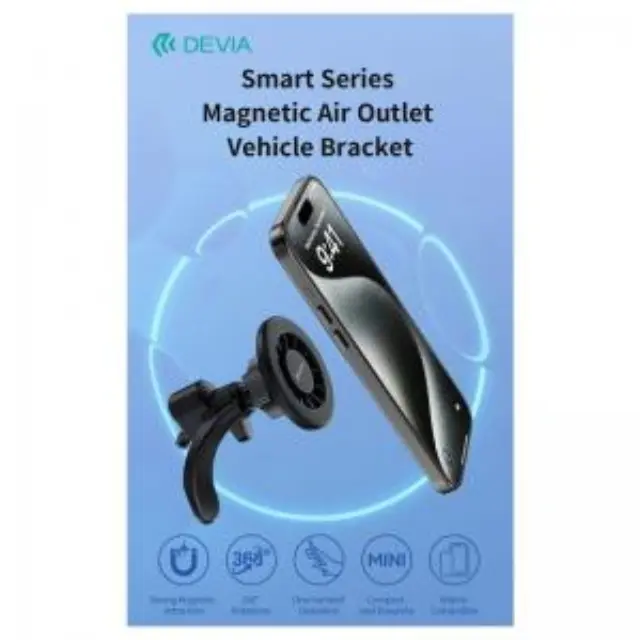 Universal Βάση Στήριξης Αεραγωγού Αυτοκινήτου Devia ES084 Magnetic Bracket Μαύρο N66400 3