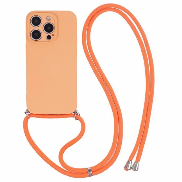 Θήκη με Κορδόνι για τον Λαιμό για iPhone 15 Pro- Orange OEM