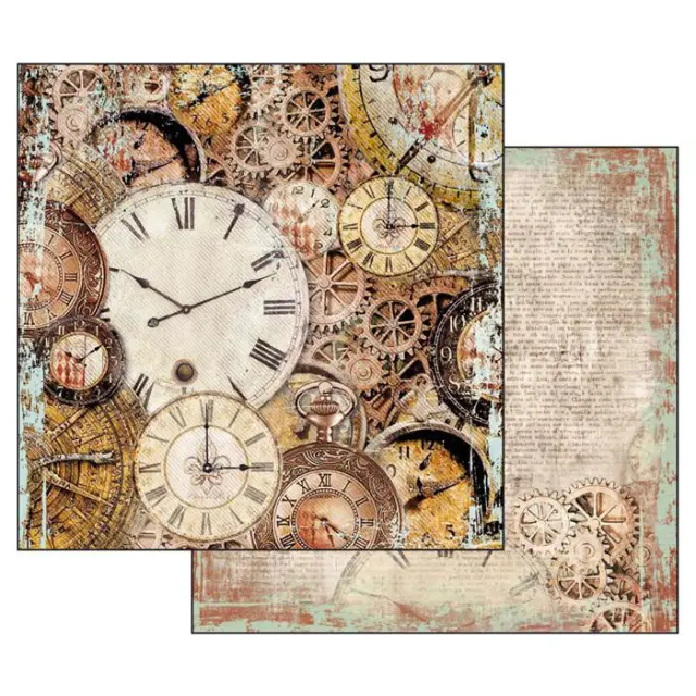 Χαρτί Scrapbooking Stamperia Διπλής Όψης - Clockwise Clock - 31x30cm