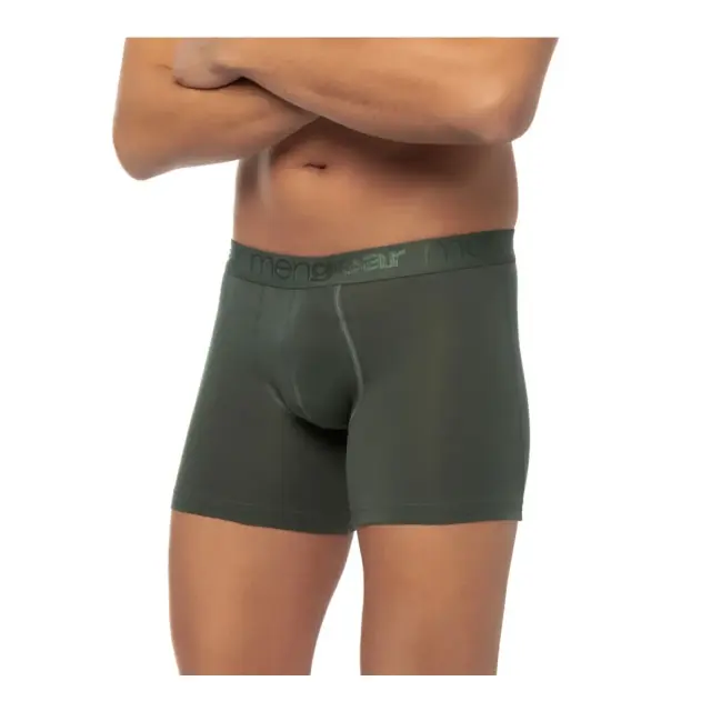 Mengear Basic Ανδρικό Βαμβακερό Long Boxer Εξωτερικό Λάστιχο 2τμχ Minerva - Χακί