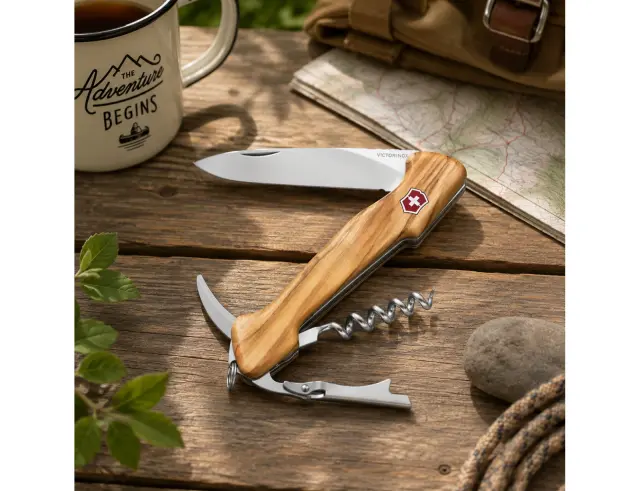 Ελβετικός Σουγιάς Victorinox Wine Master Wood με 6 λειτουργίες και μήκος 13cm - Light Wood 0.9701.64