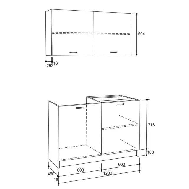 ΣΥΝΘΕΣΗ ΚΟΥΖΙΝΑΣ ΜΕΛΑΜΙΝΗ ΓΚΡΙ FB92439.10 120x46-29,2εκ. 2