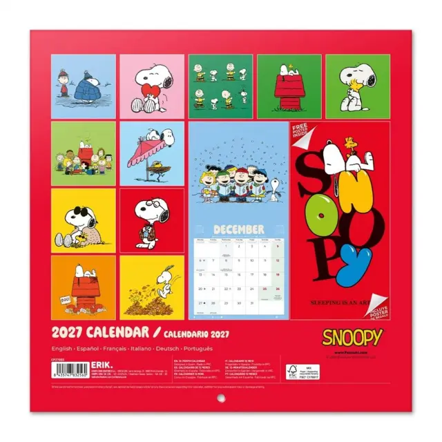 HMEΡΟΛΟΓΙΟ ΤΟΙΧΟΥ SNOOPY 2027 30X30 CALENDAR CP27003 2