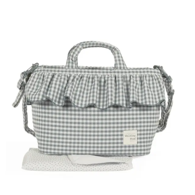Walking Mum: Τσάντα Αλλαξιέρα Praline Vichy Matcha 44x29x12εκ.