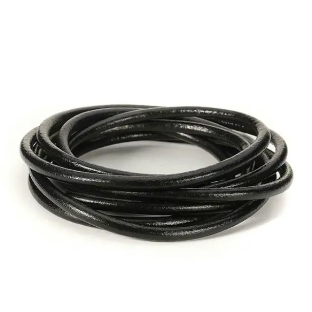 Κορδόνι Δερμάτινο USA Black Ø6mm - 1m