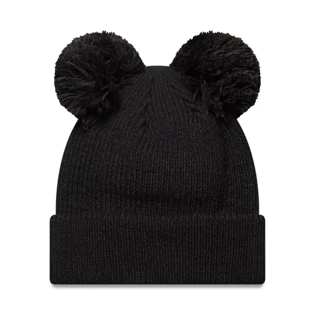 New Era New York Yankees Womens MLB Double Pom Cuff Knit Beanie Hat Γυναικείος Σκούφος Acrylic - Black 60691354 2