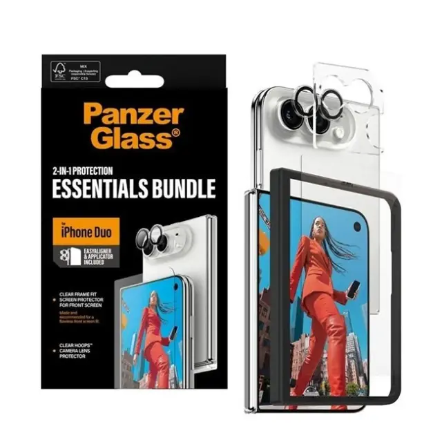 PanzerGlass Screen Protection & Lens Protection Essentials 2in1 iPhone Duo