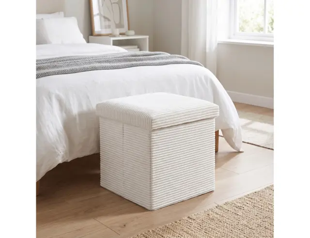 Σκαμπό Scott Home Deco Factory με αποθηκευτικό χώρο και διαστάσεις 38x38x38cm - White HD0276