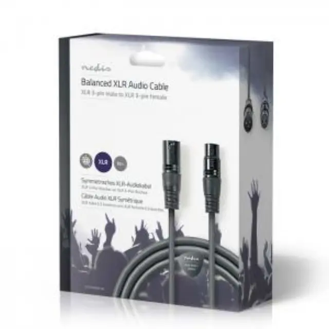 Kαλώδιο ήχου 3pin XLR αρσ. σε 3pin XLR θηλ., 10 m σε γκρι χρώμα. 3