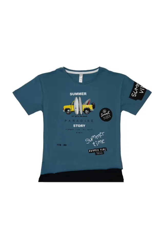 T-Shirt Kid Summer Story Μπλε Ραφ