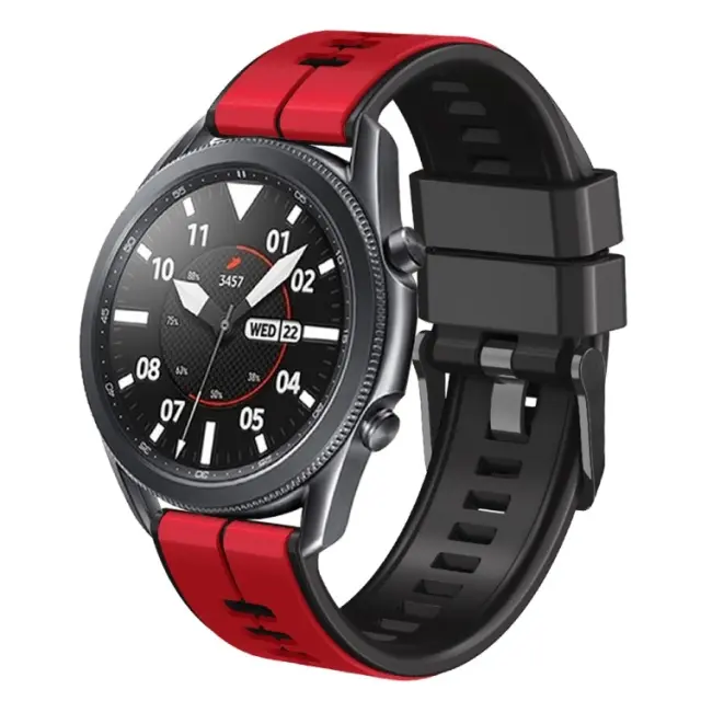 Dual Colour Λουράκι για Smartwatch 22mm-Red/Black OEM
