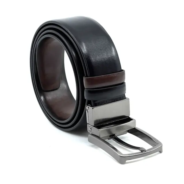 Μαύρη Καφέ Ζώνη Διπλής Όψης P.U. Leather 3,5 cm 3
