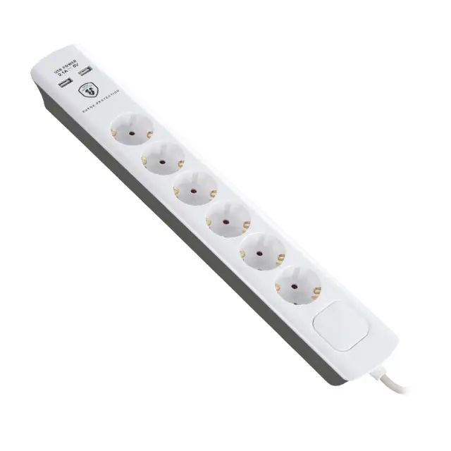 ΠΟΛΥΠΡΙΖΟ ΜΕ ΠΡΟΣΤΑΣΙΑ 6 ΘΕΣΕΩΝ 1,5m + 2xUSB 607052