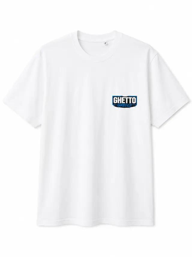 Ghetto Greece Logo T-Shirt - White – Regular Fit | 100% Cotton
