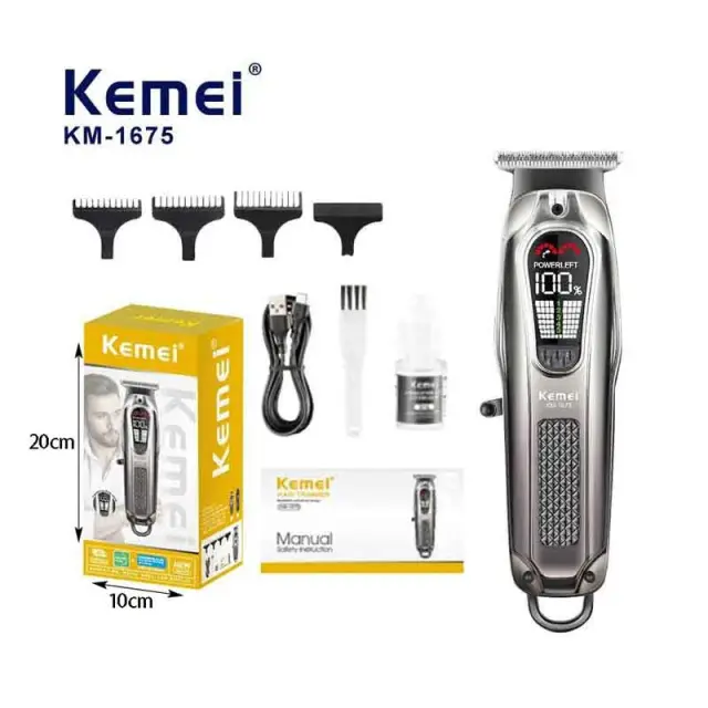 Kemei Κουρευτική Μηχανή KM-1675 - Hair clipper professional 069244 3