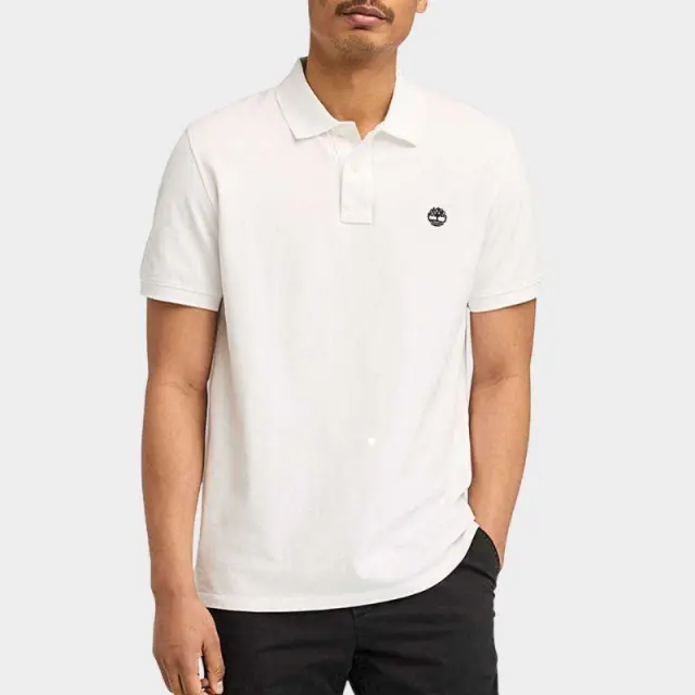 Timberland - Ανδρικό T-shirt Polo με Λογότυπο TB0A6VDP-100 Λευκό - 2XL