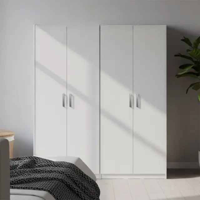 Ντουλάπα τετράφυλλη Athos Ι pakoworld λευκή 160x42x180εκ
