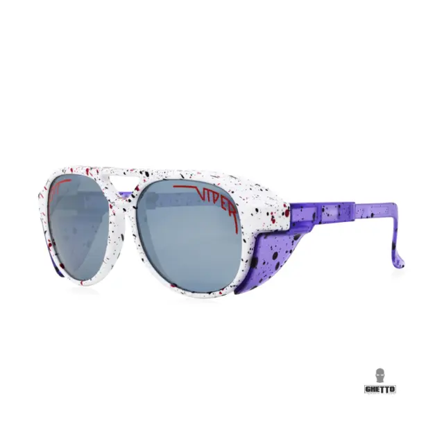 Ghetto Viper Pit G Sport Round Sunglasses Purple/White MultiColor Frame