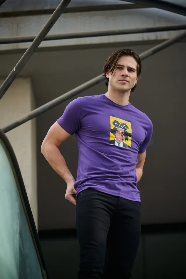 T-shirt Noshame® Μοβ με τύπωμα - 122423 - XXL 3