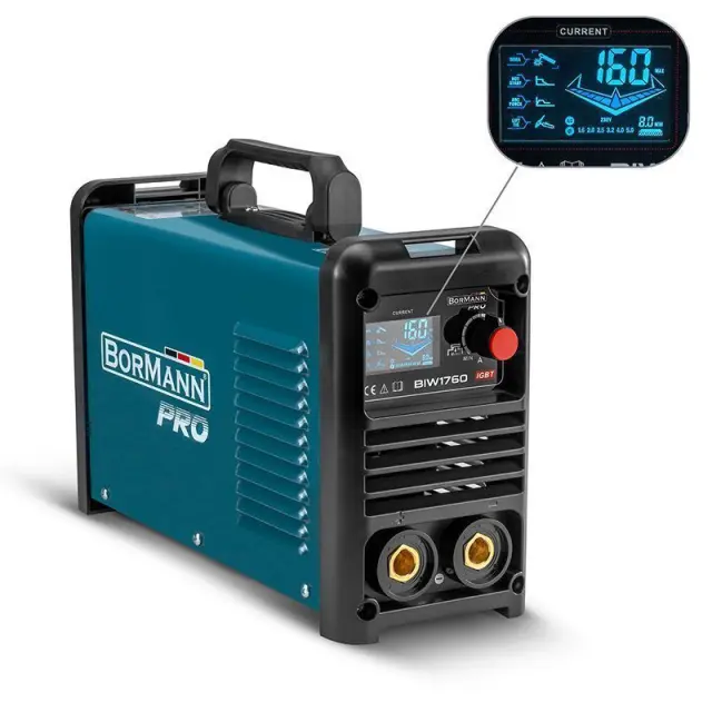 Bormann Pro BIW1760 - Ηλεκτροκόλληση Inverter Απόδοση 160Α/60%, Ψηφ.Οθόνης, Μεγ.Ηλεκτρόδιο 4mm (061960)