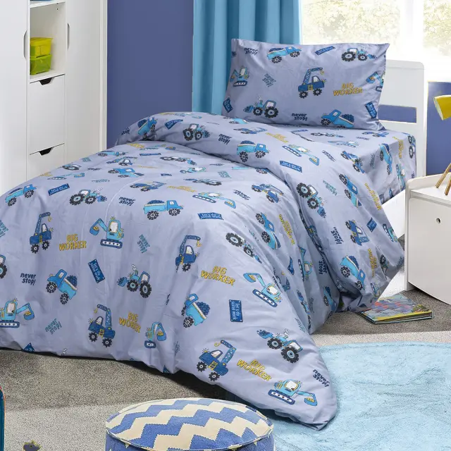 Σετ Παπλωματοθήκη 160x240 Μονή Beauty Home Tracker 6217 Γκρι 100% βαμβακερό