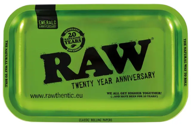Raw Rolling Tray Δίσκος Small Green Emerald Anniversary (17x27cm)
