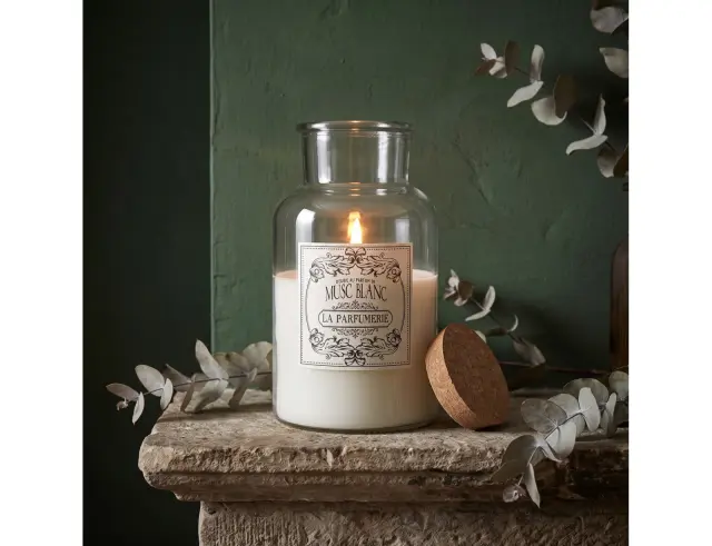 Αρωματικό κερί Apothecary Home Deco Factory με διάρκεια καύσης 110 ώρες, άρωμα Musc Blanc και διαστάσεις 14x25.5cm BO0141