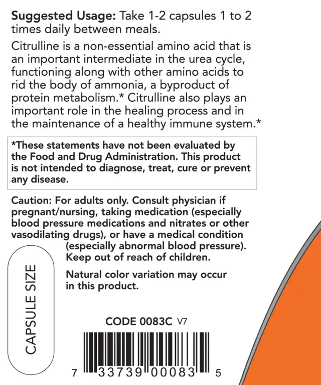 Now Foods L-Citrulline 750 mg 3