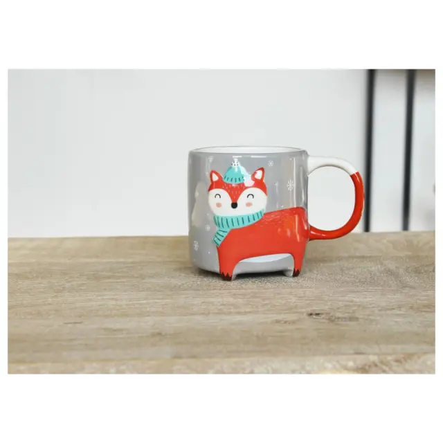 Winkee Κεραμική Κούπα Αλεπού / Cute Animal Mug: Toffee Fox (Winter Edition) 2