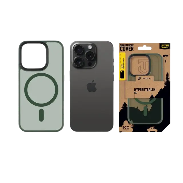 Tactical MagForce Hyperstealth Cover for Apple iPhone 15 Pro Forest Green 3