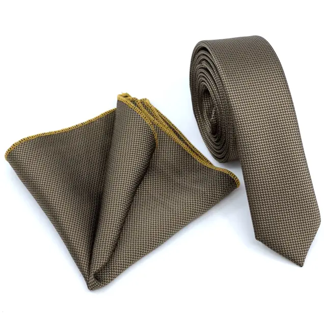 Πούρο Oxford Γραβάτα Slim 4,5 cm Σετ με Μαντηλάκι