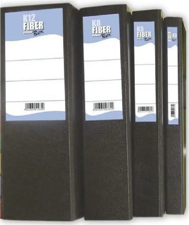 Κουτί με Λάστιχο Unipap Fiber με ράχη 5cm Μαύρο / 5-12-90 (Unipap)