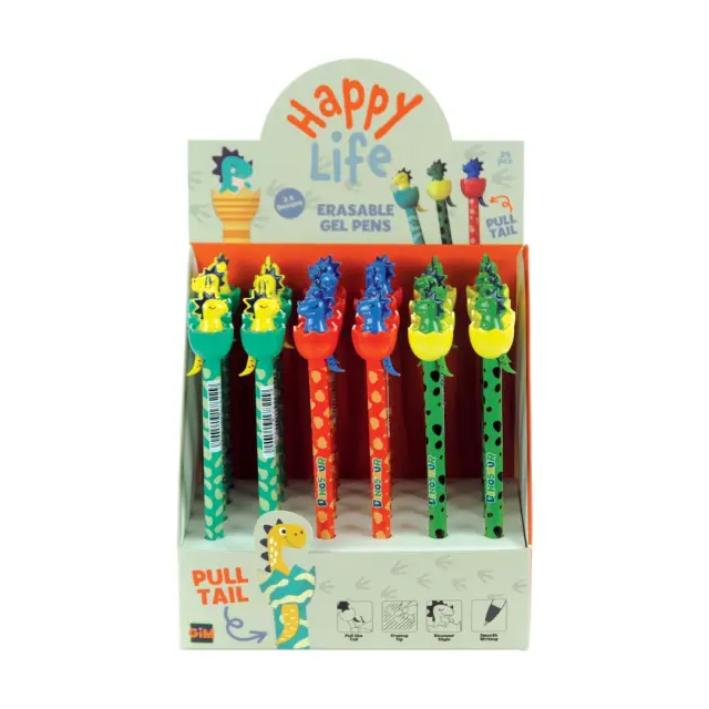 Gim Happy Life Erasable Pens "Pull the Tail": Dinosaurs 2