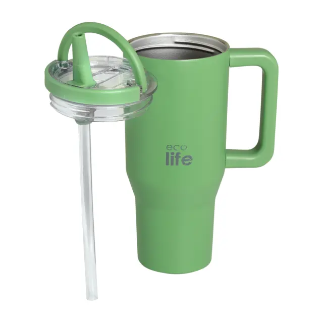 Ecolife Tumbler Green Tea 900ml (2Handles Lid) 2