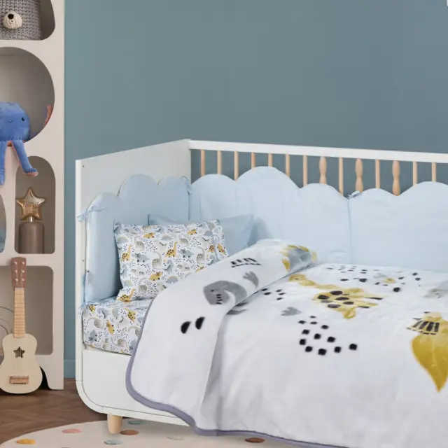 Κουβέρτα Βελουτέ Κούνιας Das Baby 4977 Taupe-Mint 110x140 2