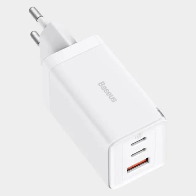 Γρήγορος Φορτιστής GaN 2xUSB C 1xUSB 65W Baseus GaN5 Pro + USB C – Καλώδιο USB C 100W CCGP120202 Άσπρο - ONESIZE 3