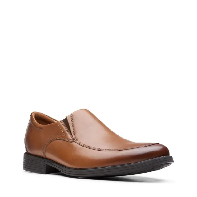 Clarks Whiddon Step Dark Tan Leather Dark Tan Leather - 42 3