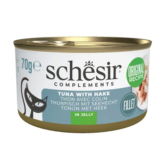 SCHESIR Complements Tuna with hake in jelly - wet cat food - 70g