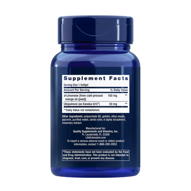 Life Extension Super-Absorbable CoQ10 (Ubiquinone) with d-Limonene 60 Softgels (737870194965) 2