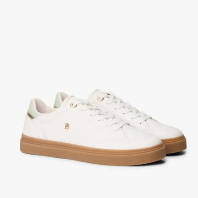 Γυναικεία Δερμάτινα Sneakers Tommy Hilfiger FW0FW09400-01T Λευκά Άσπρο - 38 2