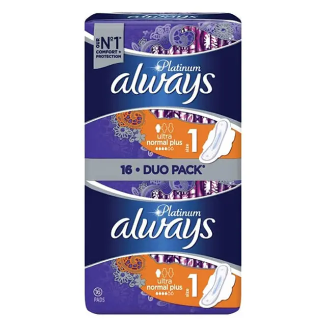 Always Platinum Comfort & Protection Ultra Normal Plus Σερβιέτες με Φτερά για Κανονική Ροή Μέγεθος 1 8τμχ & 8τμχ