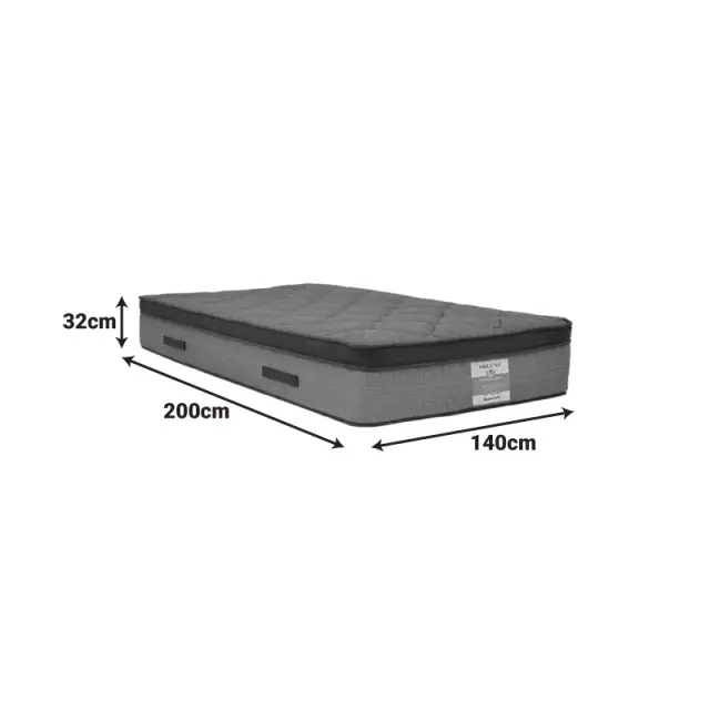 Στρώμα Deluxe pakoworld pocket spring διπλής όψης 32cm 140x200εκ 2