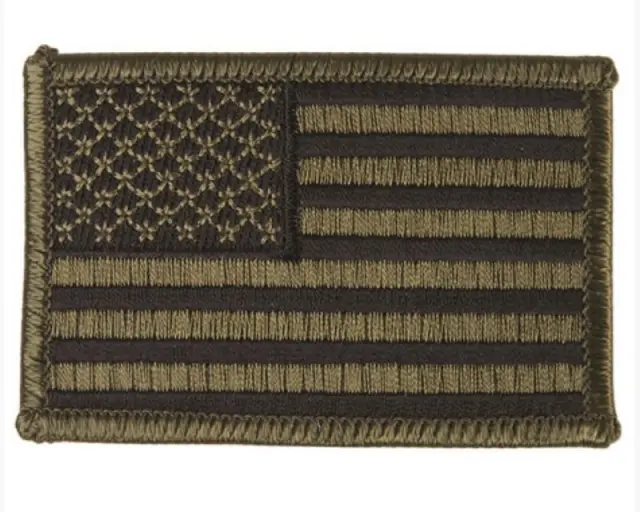 Mil-Tec US OD Woven Nationality Badge Left Olive-Σήμα Εθνικότητας Αριστερό Χακί - 06CG-Camo Green