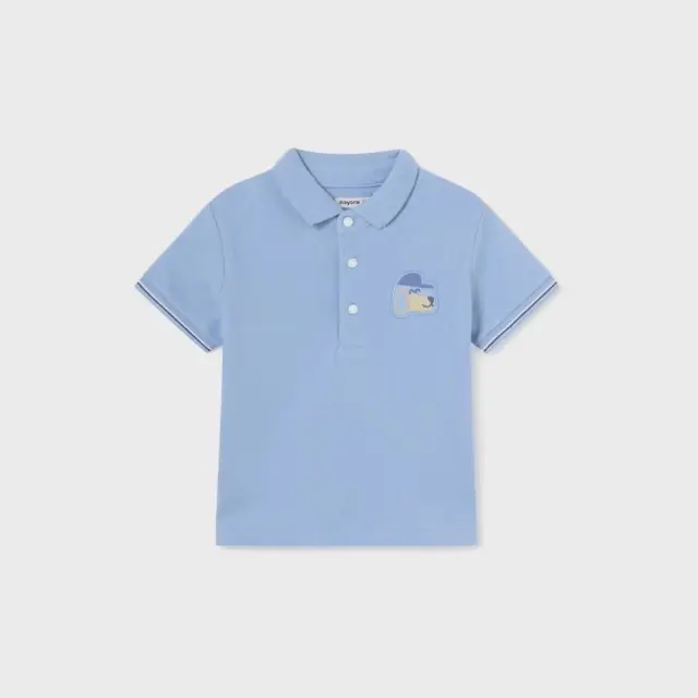 Baby 6 μηνών έως 4 ετών Πόλο σταμπωτό Better Cotton θαλασσί - 2Ε